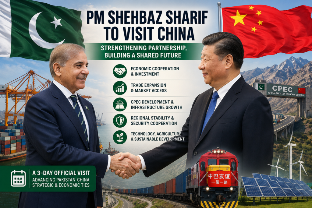 PM Shehbaz Sharif Announces 3-Day China Visit Amid Strengthening Bilateral Relations